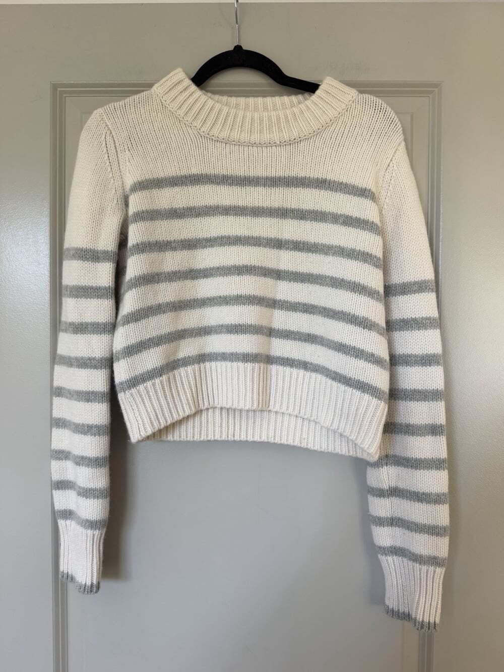 La Ligne Mini Marin Sweater in Cream / Gray Stripe Size XS Wool Cashmere